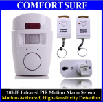 105dB Infrared PIR Motion Alarm Sensor with Two Remote Controller